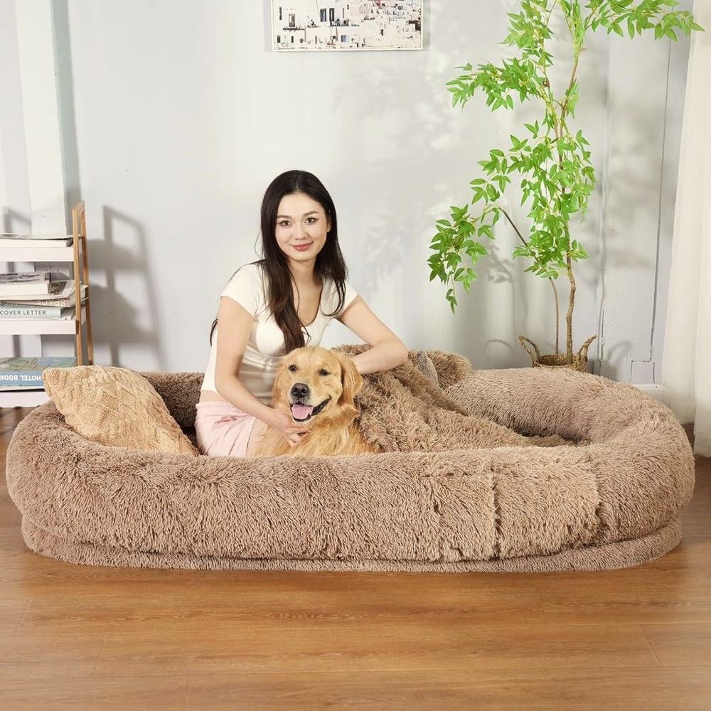 Extra Large Human Dog Bed For People Adults, 73x47x12 Inch Human Sized Dog Bed